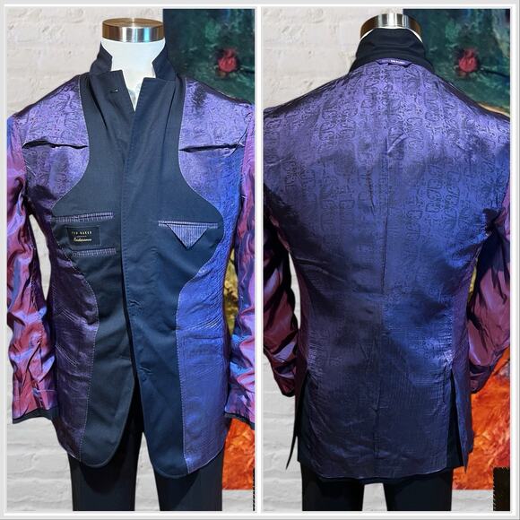 Ted Baker Mens 42L Dark Ink Navy Blue Casual Blazer Sport Coat Jacket - Picture 7 of 15